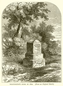 Whittingtons Stone i 1820 av English School