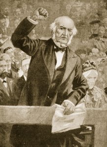 William Gladstone taler på et møte i Liverpool 24. september 1896 av English School