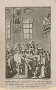 William Johnson skjøt Mr Spurling, hoved nøkkelferdig i Newgate, mens Jane Housden (som da skal til rettssak) står ved å oppmuntre ham av English School