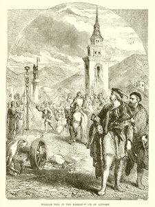 William Tell på markedsplassen i Altdorf av English School