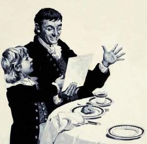 William Turner viser sin henrykte far en tegning av en løve av English School