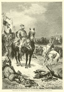 Vilhelm av Normandie og hans tilhengere lander i England av English School