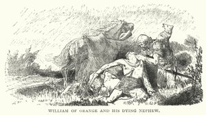 William av Orange og hans døende nevø (gravering) av English School