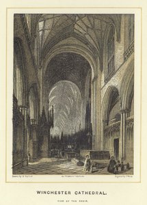 Winchester Cathedral, utsikt over koret av English School