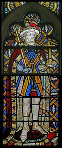 Window Ew som viser St Alban - med juveler av innfelt glass av English School