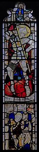 Window Ew som viser St George; St Mary Cleopas, Alfeus og deres barn av English School