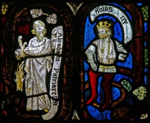 Window Ew som viser Tree of Jesse-figurer: Abraham og Abias av English School