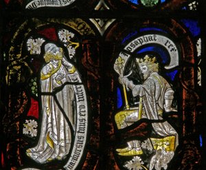 Window Ew som viser Tree of Jesse-figurer: en profet og Josaphat (sic) av English School