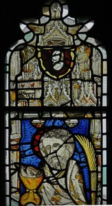 Window Ew som viser armene til John Kempe eller nevøen hans Thomas Kempe av English School