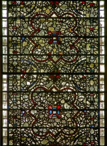 Window Five-Sisters som viser grisaille av English School