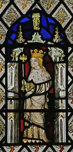 Window Sa som viser en dronning? – Philippa? - eller Henrik VI? av English School