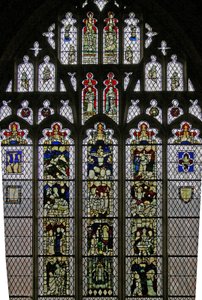 Window Ww som viser fragmenter og paneler satt sammen igjen av Eric Milner-White 1955-57 av English School