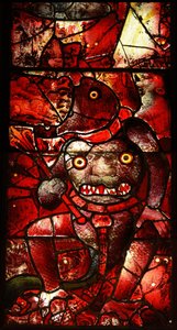 Fenster, das Satan zeigt