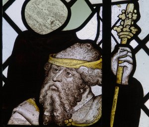 Vindu som viser en detalj fra St Christopher-vinduet av English School