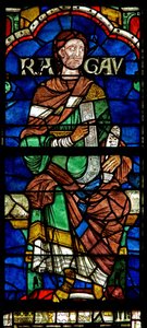 Fenster, das eine genealogische Figur zeigt: Ragau von English School