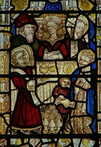 Fenster, das die Hochzeit zu Kana darstellt