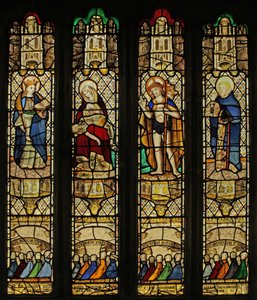 Fenster n3 mit Christus, der Pietà, St. Mabena, St. Mewbred von English School