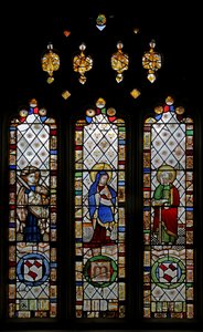 Vindu n3 som viser St John, Virgin Mary, St Paul av English School