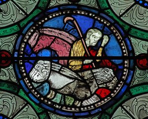 Vindu s16 som viser en pastoral scene av English School