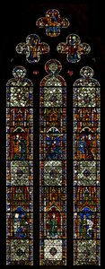 Vindu w40 som viser St Peter and Pilgrim-vinduet av English School