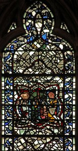 Vindu w57 som viser Jomfru Marias begravelse av English School