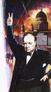 Winston Churchill under Blitz av English School