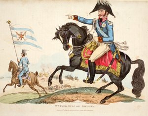 Wm Fred. King of Prussia, pub. av Richard Evans, engr Romney, illustrasjon fra An Historical Account of the Battle of Waterloo av William Mudford, 1816 av English School