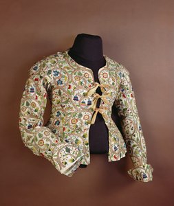 Brodert jakke for kvinner, kjent på 1600-tallet som en vest av English School