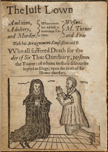 Tresnitt om temaet drapet på Sir Thomas Overbury. Sir Thomas Overbury var en engelsk poet og essayist, også kjent for å være offer for et drap som førte til en skandaløs rettssak. av English School