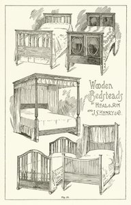 Wooden Bedsteads, av Heal and Son og JS Henry and Company av English School