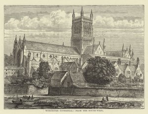 Worcester Cathedral, fra sør-vest av English School