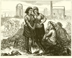 Arbeid-jenter på Wigan Collieries av English School