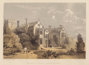Wroxhall Abbey, Warwickshire (akvatint) av English School