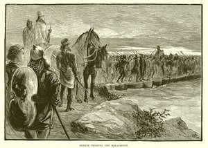 Xerxes krysser Hellespont av English School