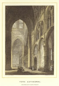 York Cathedral, utsikt fra sør til nord transept av English School