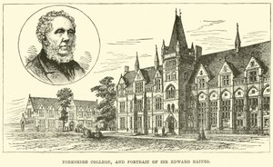 Yorkshire College, og portrett av Sir Edward Baines av English School