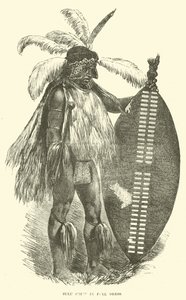 Zulu-høvding i hel kjole av English School