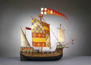 Modell av et stort engelsk skip, eller tannhjul ca. 1485