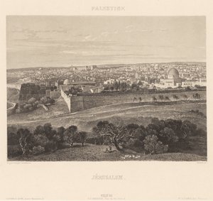 Jerusalem av Engraving by Friedrich Salathé