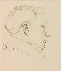 Portrett av George Horton (blekk på papir (limt på kort)) av Enoch Henryk Glicenstein