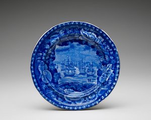Plate, c. 1818-1846 (blyglasert keramikk med overføringstrykk) av Enoch Wood and Sons