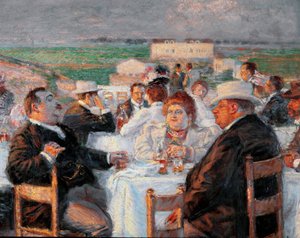 Stor og mager Detalj som viser et maleri av overvektige - Maleri av Rico della Leonessa (Løvinne) (1865-1921) 1899 olje på lerret - Roma Galleria d