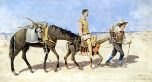 Don Quijote og Sancho Pança. Maleri av Atalaya. slutten av 1800-tallet. av Enrique Atalaya