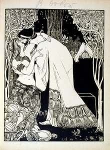 Salomo og Saba, fra boken Juda illustrert av Ephraim Moses Lilien (1874-1925). Lilian regnes som faren til sionistisk ikonografi, skapt i Jugendstil (tysk art nouveau)-stil. Han illustrerte 'Juda' (1900), en bok med bibelsk poesi
