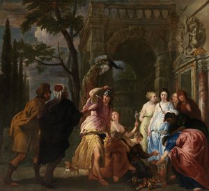 Achilles and the Daughters of Archimedes (olje på lerret)