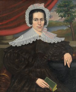Woman with a Green Book Louisa Gallond Cook, 1838.    1181771   no       norwegian Successfully Translated  Original: En siddende nøgen figur, der svinger riset mod en nøgen kvindes bag Translat: En siddende nøgen figur, der svinger riset mod en nøgen kvin