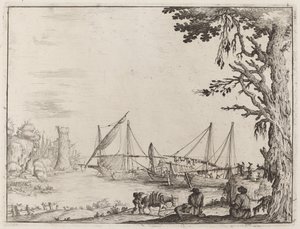Havn med forankrede fartøy