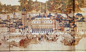 Utsikt over Venezia (Dogepalasset, Markusplassen) (xylografi