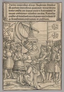 Maximilian og Henry VII av England, plate 11 fra historiske scener fra livet til keiser Maximilian I fra triumfbuen