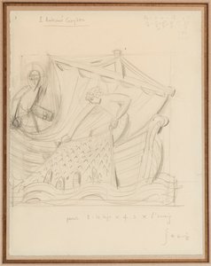 Kristus og det mirakuløse utkastet til fisk, desember 1933 (blyant på papir) av Eric Gill